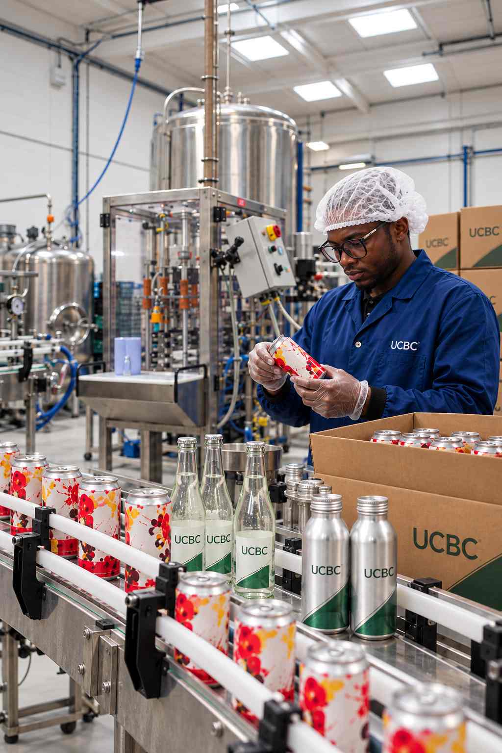 Canning line close up
